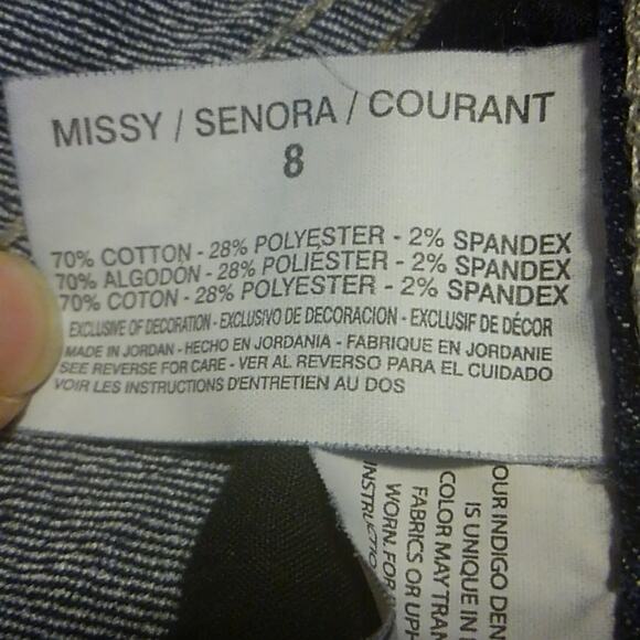 Vintage America Boho Straight Stretch Denim Blue Jeans 8 Short - Picture 6 of 8